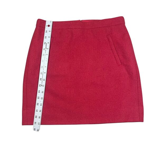 J.Crew Wool Blend Mini Pencil Short Skirt Red Holiday Work Career Size 4 - Picture 2 of 6